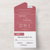 エレガントピッミニマルクのスクリプモダント結婚CHIC オールインワン招待状 (内側)