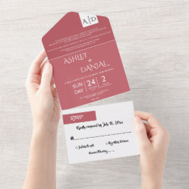 エレガントピッミニマルクのスクリプモダント結婚CHIC オールインワン招待状