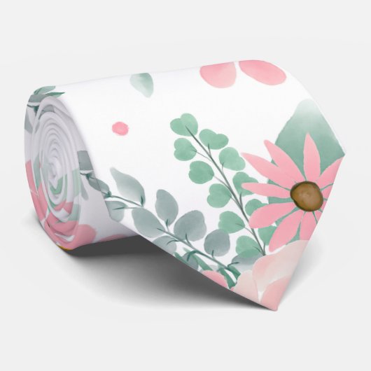 エレガントピッモダンクフローラ水絵画色 ネクタイ (ロール)