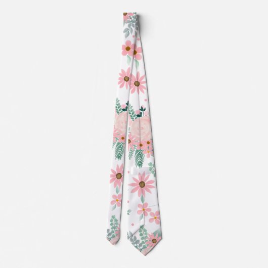 エレガントピッモダンクフローラ水絵画色 ネクタイ (裏面)