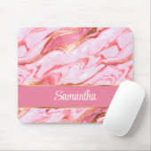 エレガントピパーソナライズされたンクと金箔の大理石 マウスパッド (マウス)