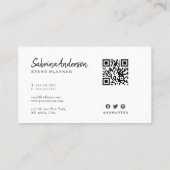 エレガントピモダンンクとブラックの水色抽象芸術 名刺 (裏面)