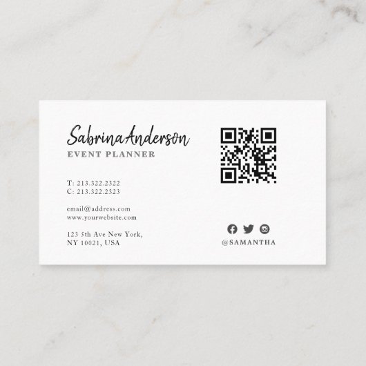 エレガントピモダンンクとブラックの水色抽象芸術 名刺 (裏面)