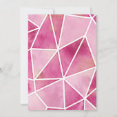 エレガントピモダンンク水カラージェムブライダルシャワー 招待状 (裏面)