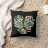 エレガントピモダンンク水カラーバラハート クッション (ブランケット)