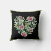 エレガントピモダンンク水カラーバラハート クッション (裏面)