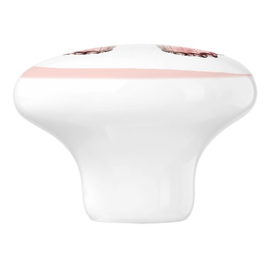 エレガントピンクかわいらしバタフライ女の子のドロワーノブ セラミックノブ (側面)