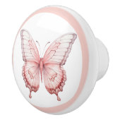 エレガントピンクかわいらしバタフライ女の子のドロワーノブ セラミックノブ (右)