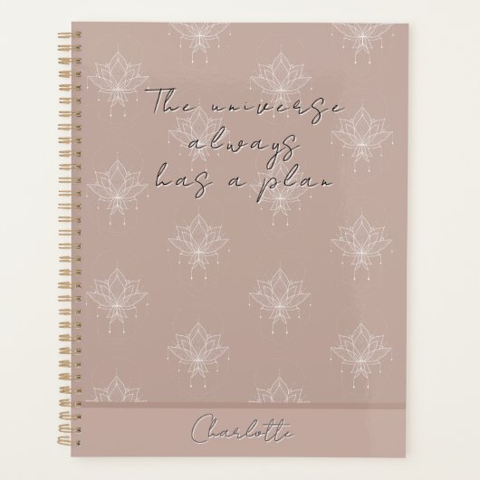エレガントピンクかわいらしフローラロータスユニバースプラン プランナー手帳 (正面)