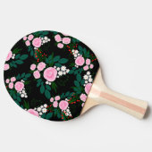 エレガントピンクと白のフローラ水絵を描色 卓球ラケット (横)