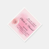 エレガントピンクのバラのフローラ結婚式 スタンダードカクテルナプキン (角)