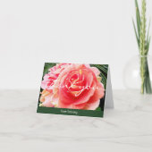 エレガントピンクのバラモダン写真カスタム書 サンキューカード (正面)