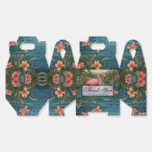 エレガントピンクのフラミンゴ熱帯パラダイス感謝していユー フェイバーボックス (見開き)