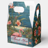 エレガントピンクのフラミンゴ熱帯パラダイス感謝していユー フェイバーボックス (見開き)
