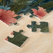 エレガントピンクのフラミンゴ熱帯パラダイス ジグソーパズル (側面)