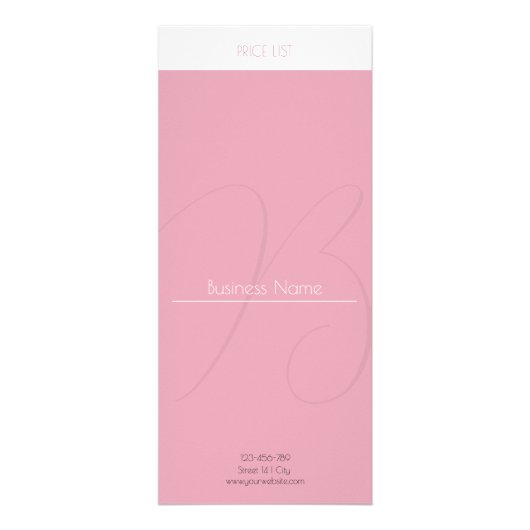 エレガントピンクの両面ビジネス価格 ラックカード (正面)