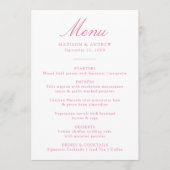 エレガントピンクの中華石ビクトリアン質結婚フローラ メニュー (正面)