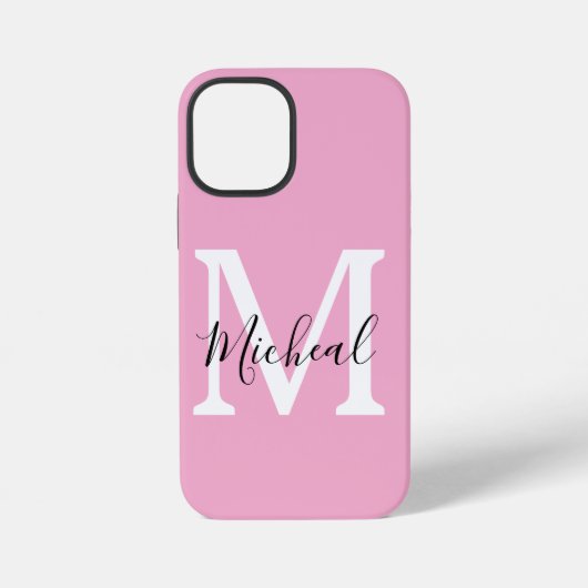 エレガントピンクの名前入りカスタマイズ iPhoneケース (裏面)