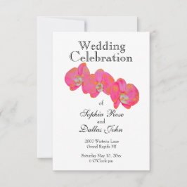 エレガントピンクの水の色のラン絵を描ズ 招待状