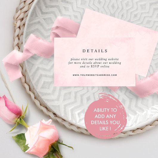エレガントピンクの水結婚色のWebサイト/詳細 エンクロージャーカード