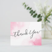 エレガントピンクの水色を感謝していお使い ポストカード (スタンド正面)