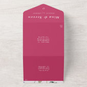 エレガントピンクの結婚野花 オールインワン招待状 (外側)