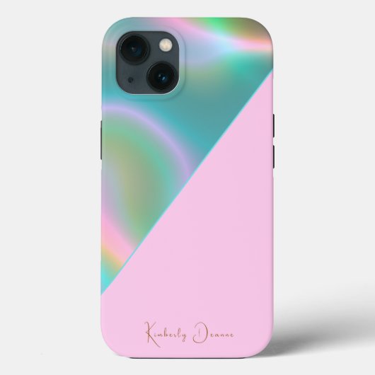 エレガントピンクの虹色ホログラフィック Case-Mate iPhoneケース (裏面)