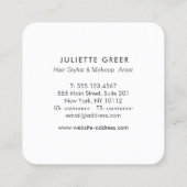 エレガントピンクウォーター色バラフローラスクウェア スクエア名刺 (裏面)