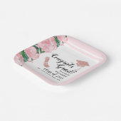 エレガントピンククラス2025おめでとう卒業 ペーパープレート (傾斜あり)