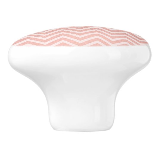 エレガントピンクシェブロンガーリーフェイクバラ金ゴールド セラミックノブ (側面)