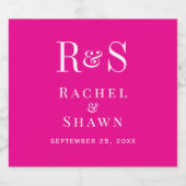 エレガントピンクシックモダンモノグラ結婚ム スパークリングワインラベル (シングルラベル)