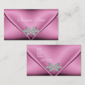 エレガントピンクシルバーダイヤモンド 名刺 (正面/裏面)