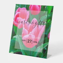 エレガントピンクチューリップ結婚式カード&ギフト