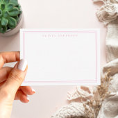 エレガントピンクツー縁どミムのモノグラム ノートカード