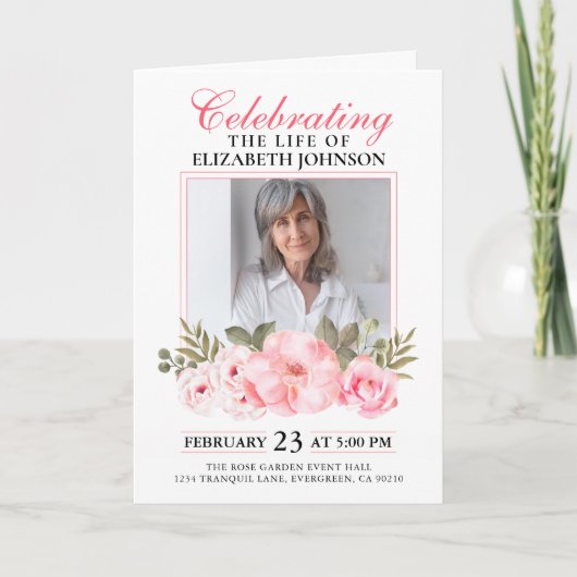 エレガントピンクフローラお祝い プログラム (正面)