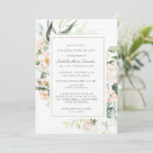 エレガントピンクフローラお祝い 招待状 (スタンド正面)