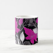 エレガントピンクフローラと銀離れ色 コーヒーマグカップ (中央)