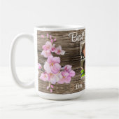 エレガントピンクフローラパーソナライズされた4枚 コーヒーマグカップ (左)