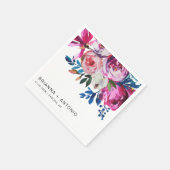 エレガントピンクフローラモダン結婚の スタンダードカクテルナプキン (角)