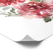 エレガントピンクフローラ感動的結婚引用文 ポスター (角)