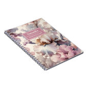 エレガントピンクフローラ結婚プランニンパーソナライズされたグ ノートブック (右側)