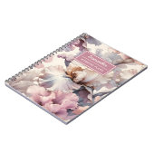 エレガントピンクフローラ結婚プランニンパーソナライズされたグ ノートブック (左側)