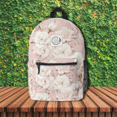 エレガントピンクフローラ追加ロ企業のゴ プリントバックパック