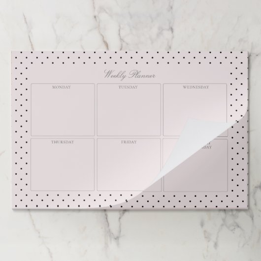 エレガントピンクブラック大点々のあるティアウェイ紙パッド ペーパーパッド (折り畳み)