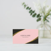 エレガントピンクブラック&ゴールデン 名刺 (スタンド正面)