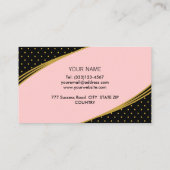 エレガントピンクブラック&ゴールデン 名刺 (裏面)