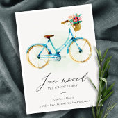 エレガントピンクブルー黄色フローラサイクル移動 ポストカード