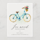 エレガントピンクブルー黄色フローラサイクル移動 ポストカード (正面)