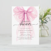 エレガントピンクボウミニマルブライダルシャワー招待 招待状 (スタンド正面)