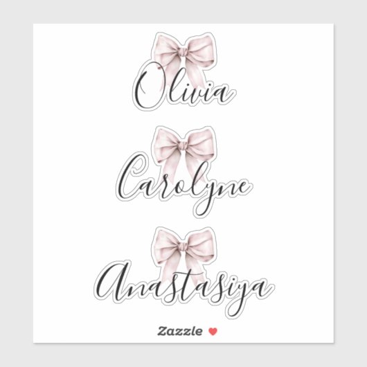 エレガントピンクボウ名 シール (シート)